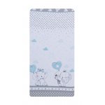 Set 2 cearceafuri din bumbac pentru saltea 120x60 cm Beberoyal Love Elephants Blue