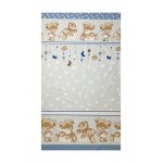 Lenjerie din bumbac cu 8 piese pentru saltea 120x60 cm Beberoyal Bears&Rabbit Albastru