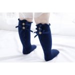 Sosete trei sferturi cu nasturei si fundite 6-9 luni marime 19 Bleumarin