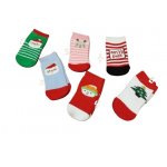 Sosete flausate pentru bebelusi Christmas 3-6 luni marime 18 Model 6